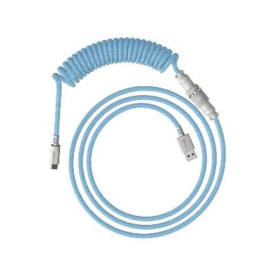 Кабел за клавиатура HyperX Coiled Cable USB-C Light Blue-White (HX-ACC-USBC-BLU-WH)