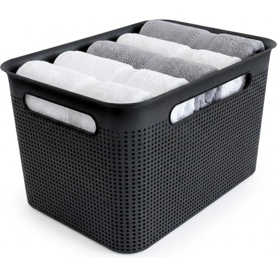 Rotho Úložný box s madly BRISEN 16 l 36 x 26,2 x 21 cm, černý