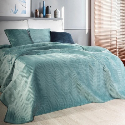 Takoy PREMIUM Přehoz na postel SOFIA z měkkého a matného sametu prošívaný do vzoru rybí kosti -HF-378341 200 x 220 cm