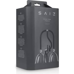 SAIZ Premium - двойна помпа за гърди - малка - прозрачно-черна - desirel