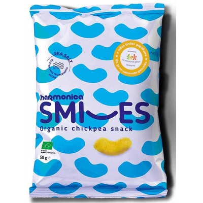Harmonica Био оризово-нахутени пръчици с морска сол Harmonica - Smiles, 50 g (8444)