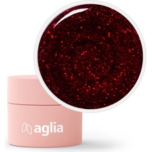 Aglia DARK RED GLITTER FIXED barevný LED/ UV gel 5 ml