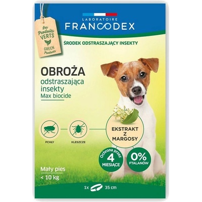 Francodex Obojok odpudzujúci hmyz pre malé psy 35 cm