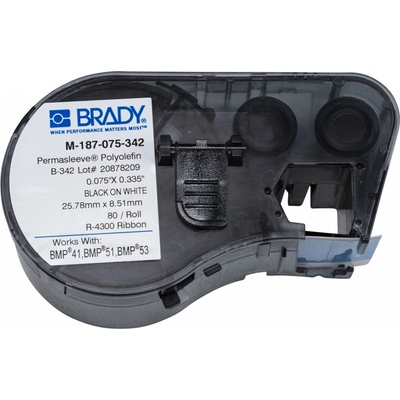 Brady M-187-075-342 / 131609, Labelmaker PermaSleeve Wiremarker Sleeves, 19.05 mm x 8.50 mm