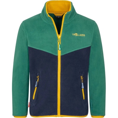 TROLLKIDS Детско поларено яке Trollkids Kids Oppdal Jacket XT Fleece jacket - Jungle Green / Navy - размер 122 (EU) (703-2397-2516)