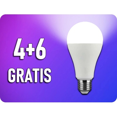 V-TAC E27 LED žárovka 15W, 1521LM, A65, 4+6 zdarma! Barva světla: Teplá bílá