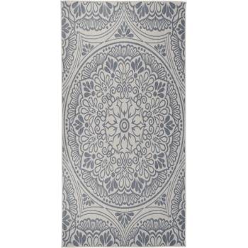 Image 1 of vidaXL Градински плоскотъкан килим, 100x200 см, синя шарка (340829)