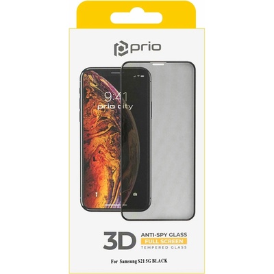 Prio Закалено защитно стъкло за Samsung Galaxy S21 5G, Full Cover 3D, черно (15501)