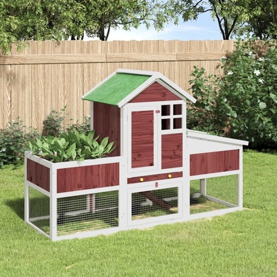 vidaXL Králíkárna moka 170 x 63 x 113 cm masivní borové dřevo