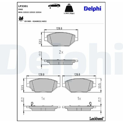 Sada brzdových platničiek kotúčovej brzdy DELPHI LP3301