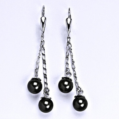 Čištín se Swarovski light black perlou perly na řetízku NK 1451/27