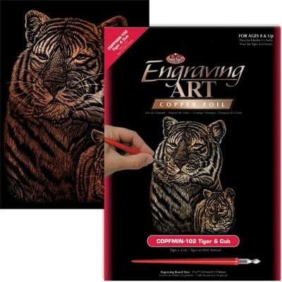 Medený škrabací obrázok Tigre