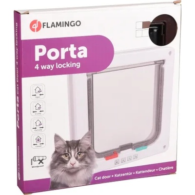 Flamingo Cat door - Вратичка за вграждане за котки, 19.2/20 см. - кафява