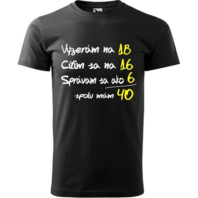 Pánske tričko Vyzerám cítim sa 40r
