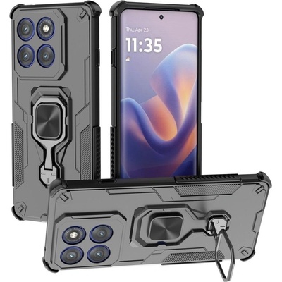 Motorola WANLONFENG Защитен калъф с Протектор за Motorola Edge 60 Pro 5G | Удароустойчив PC+TPU, Стойка, Темперирано стъкло | Черен, Сив, Син, Розов, Зелен