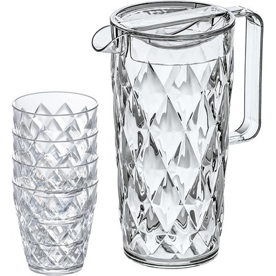 Koziol Súprava pohárov s džbánom 1,6 l Crystal krištáľovo číra 4 x 250 ml