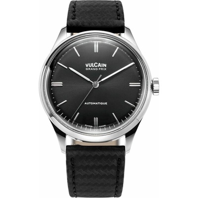 Vulcain Grand Prix - čierna - Black Carbon Leather Strap