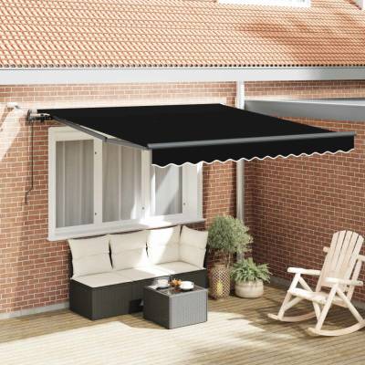Petrashop Stahovací markýza Černá 300 x 250 cm Polyester 3330040