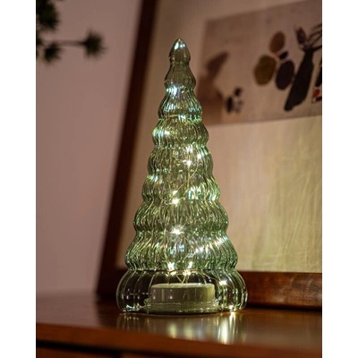 SIRIUS LED svetelný stromček, sklenený, zelený, 30 cm