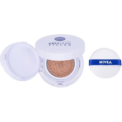 Nivea Hyaluron Cellular Filler 3v1 pečující tónovací krém make-up v houbičce 01 Světlý 15 g