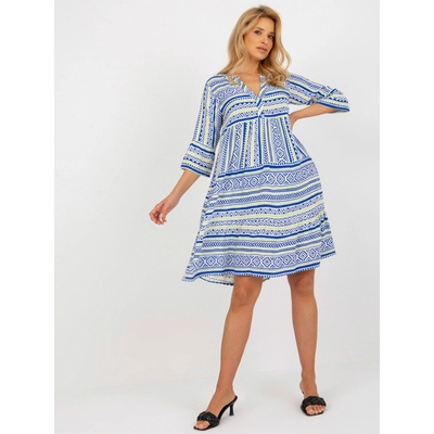 Vzorované voľné šaty D73771M30214F dark blue
