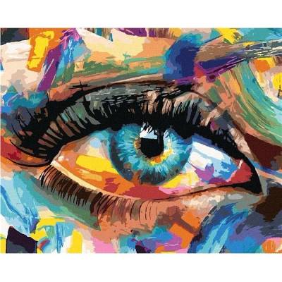 zuty Malování Podle Čísel Barevné Malované Oko 80 x 100 Cm Plátno Rám
