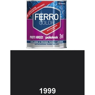 Chemolak Ferro Color U 2066 1999 čierna pololesk 0,75L