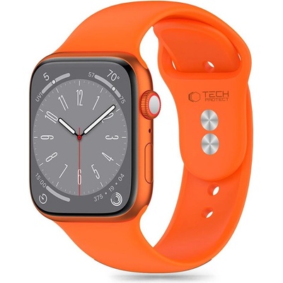 Tech-Protect Силиконова каишка за Apple Watch 6 / 7 / 8 / 9 / 10 / SE (40/41/42 mm) от Tech-Protect Silicone - Bright Orange (5906302310197)