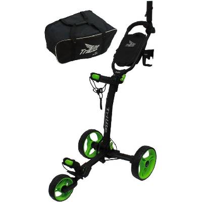 TriLite 3-Wheel Trolley SET Black/Green Ръчна количка за голф (AXTL192-BK-GRN-SET)