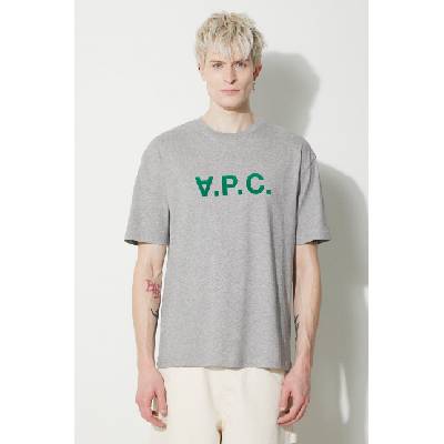 APC Памучна тениска A. P. C. T-Shirt River в сиво с принт COFDW. H26324. PLB (COFDW.H26324.PLB)