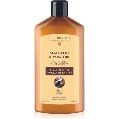 Athena's Erboristica Shampoo s lněným olejem pro suché a poškozené vlasy 300 ml
