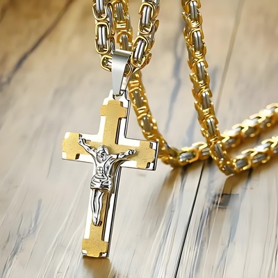 HARAHU Мъжки Колие be-38742 - Тип2 / Златна / Сребърна / 70см kp38742 (be-38742)