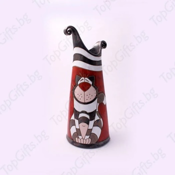 Image 1 of Керамична ваза с котка извита