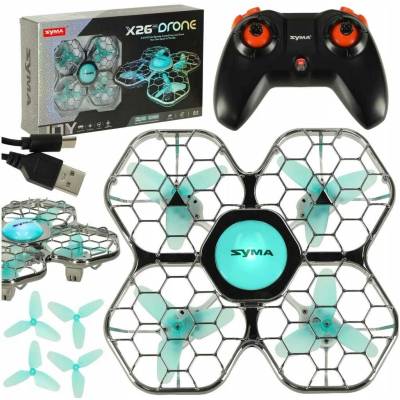 RC dron Syma X26PRO 2.4GHz LED Wi-Fi černý 16 akrobacií vyhýbání se překážkám