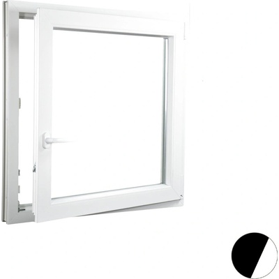 Aluplast plastové jednokřídlo 1300 x 1300 mm Palisander/bílá, Pravé, Dvojsklo Ug= 1,1
