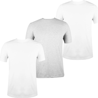 Donnay Мъжка тениска Donnay 3 Pack T Shirts Mens - White/GreyM/Wht