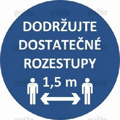 Grafiko | Dodržujte rozestupy 1,5 m - Materiál podlahová fólie, Rozměr ⌀300 mm