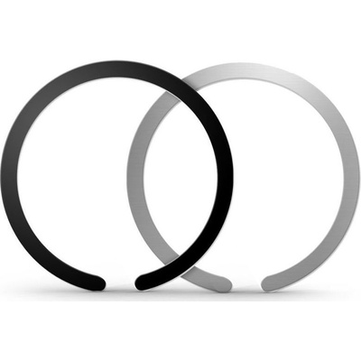 Tech-Protect Metalplate MagSafe Universal Magnetic Ring & Silver [2 PACK] čierne