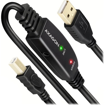 Axagon ADR-215B USB 2.0 A-M -> B-M aktívny prepojovací / repeater, 15m