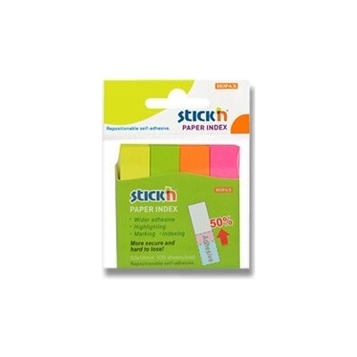 Hopax Stick'n Neon Paper Index - samolepicí záložky - 50 × 12 mm, 4 × 100 l. – Zboží Dáma