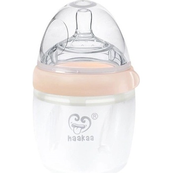Haakaa dojčenská silikónová fľaša broskyňová 160 ml