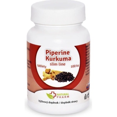 Natural Pharm Piperine + Kurkumin + L karnitin přípravek na hubnutí 100 tablet