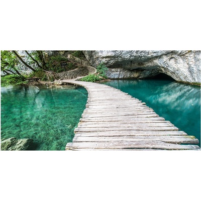 Foto obraz sklo tvrzené Plitvické jazerá 100x50 cm