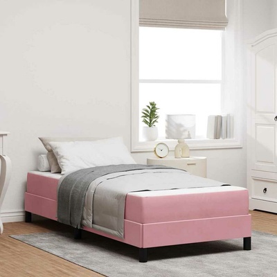 zahrada-XL 3398670 Postel boxspring s matrací s matrací Růžová samet