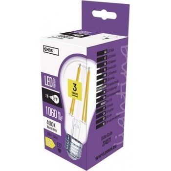 Emos LED žárovka Filament A60 7W E27 neutrální bílá
