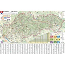 Excart Maps Slovensko - nástěnná automapa 200 x 130 cm Varianta: bez rámu v tubusu, Provedení: laminovaná mapa s očky