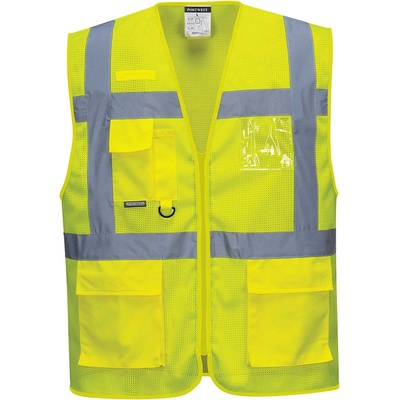 Portwest hi-vis athens executive c376 / Светлоотразителна мрежеста жилетка - hv жълта xl (c376yerxl)