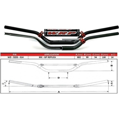 WRP TAPER-X 28.6mm riadidlá MX-GP Replica čierna