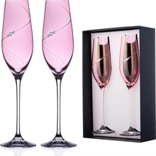 Swarovski Diamante poháre na šampanské Silhouette City Pink s kamínky 2 x 210 ml