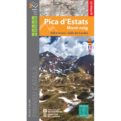 mapa Pica ď Estats, Mont-roig, Vall Ferrera, Vall de Cardós 1:2